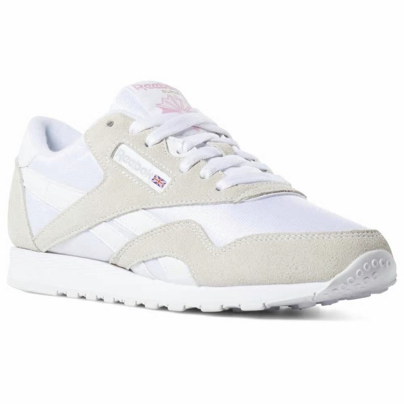 Tenisi Reebok Classic Nylon Dama Albi/Gri Deschis Romania MZ1018GT